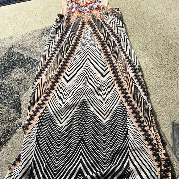 Anthropologie HD in Paris Solstice Printed 100% Silk Sleeveless Midi Shift Dress - Picture 8 of 14